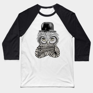 Owl with bowler hat Baseball T-Shirt